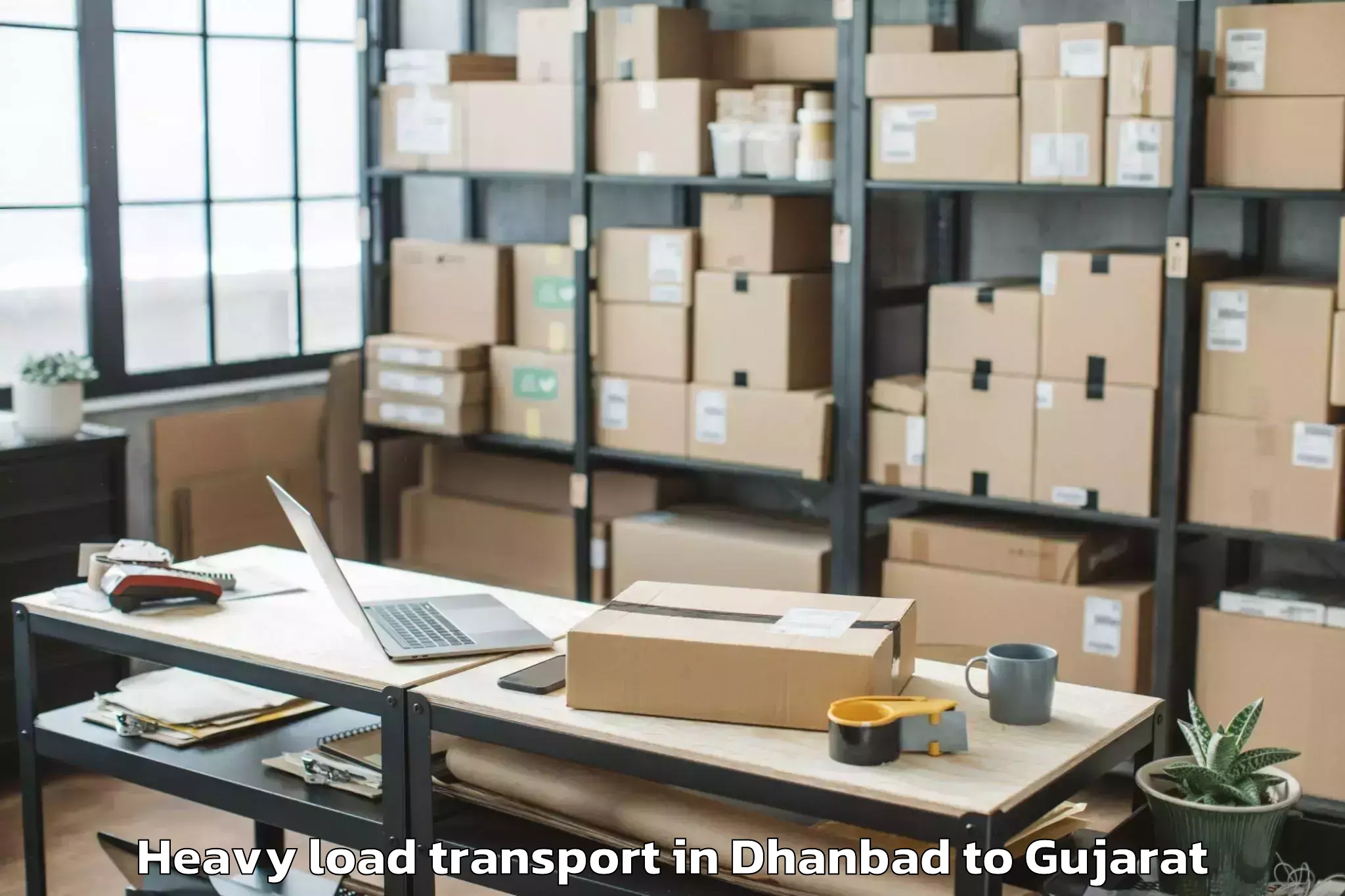 Top Dhanbad to Palitana Heavy Load Transport Available